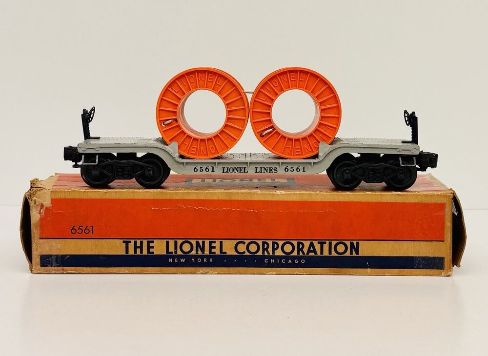 Lionel Postwar Cable Reel Depressed Flat Car 6561 w/ Original Box